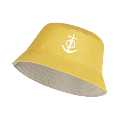 Anchor And Ship Wheel Print Bucket Hat