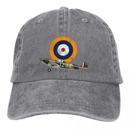 Supermarine Spitfire RAF WW2 Aircraft Plane Flugzeug MKI Delete Baseball Cap Men