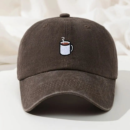 Embroidered Coffee Cup Baseball Cap