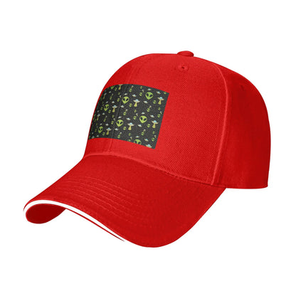 Green Alien Spaceship Pattern Cap Casual Baseball Caps