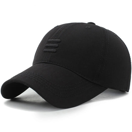 Three Horizontal Lines Embroidery Baseball Caps