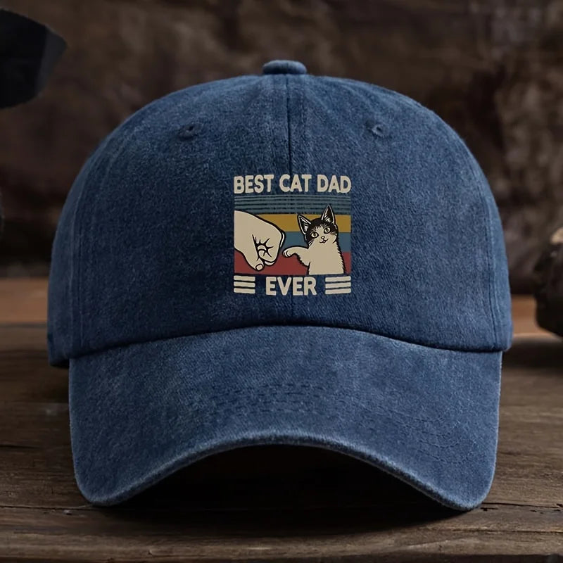 Best Cat Dad Hat With Claw Print And Cat Pattern Adjustable Buckle Design Baseball Hat