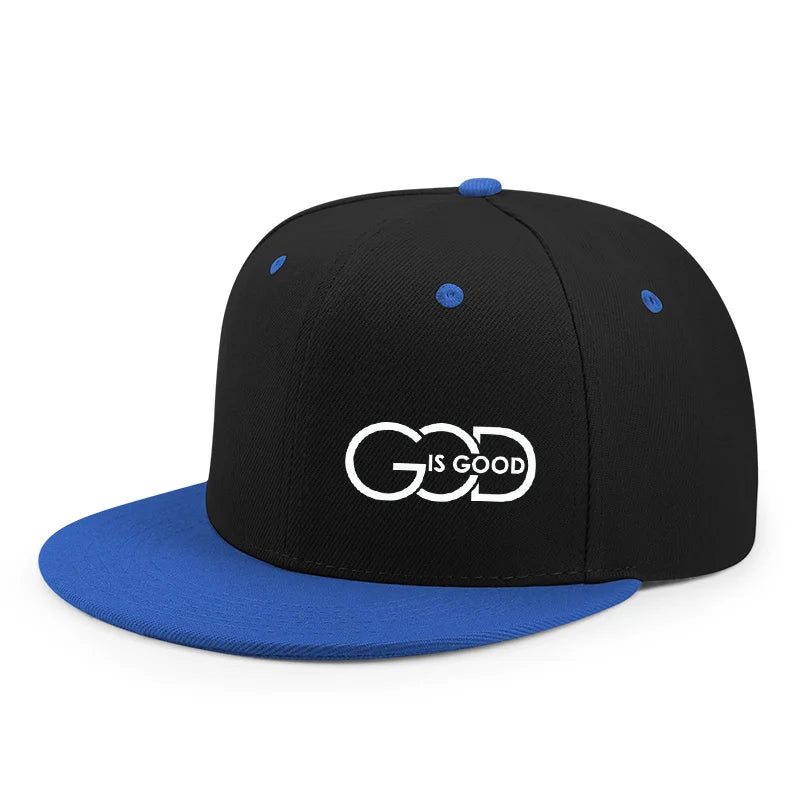 Unisex Adjustable Snapback Cap Street Flat Brim Hat Printed GOD IS GOOD