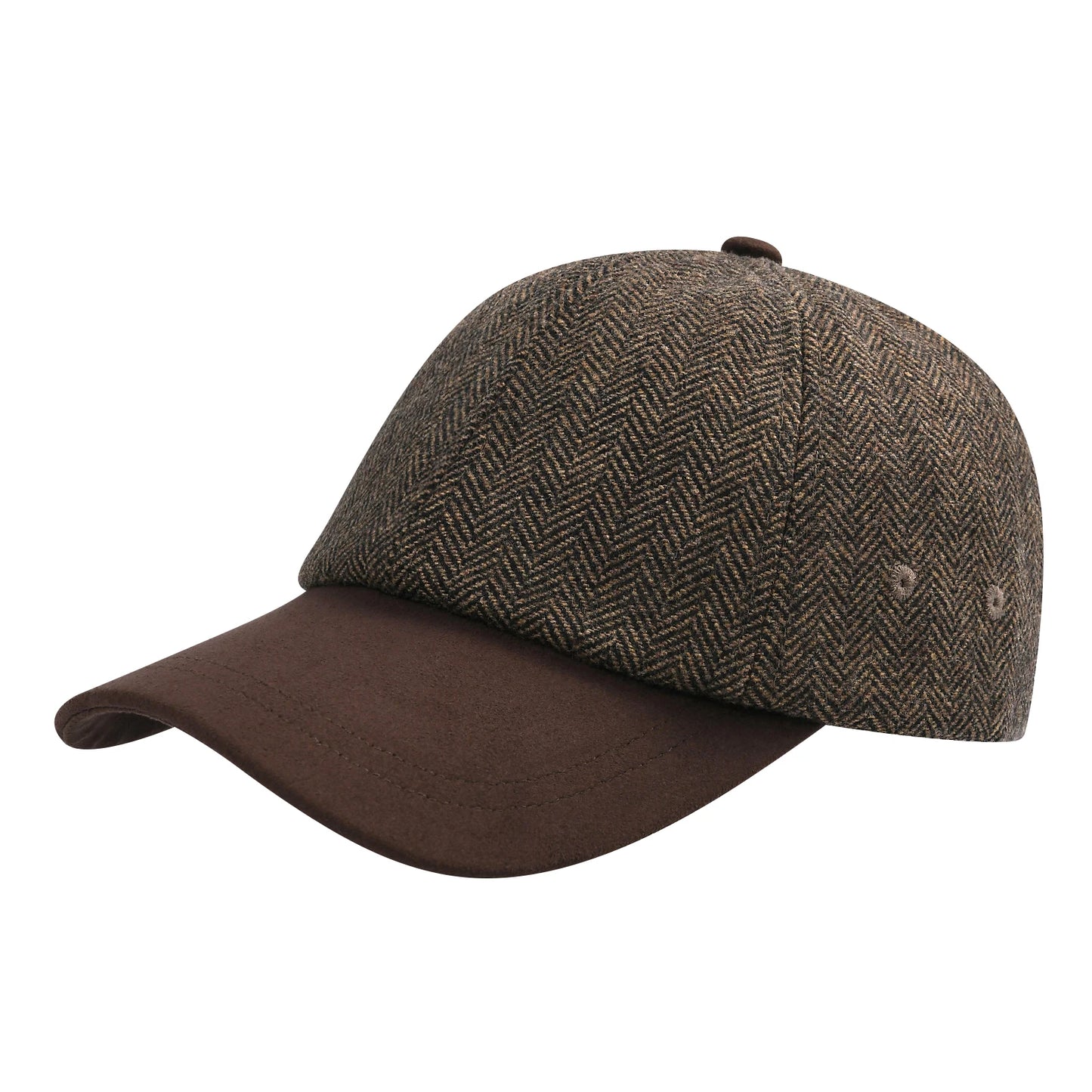 Wool Tweed Baseball Cap Casual Style Soft Unstructured Hat