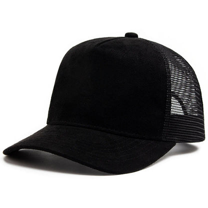 New Summer Suede Trucker Hat Men Mesh Baseball Cap