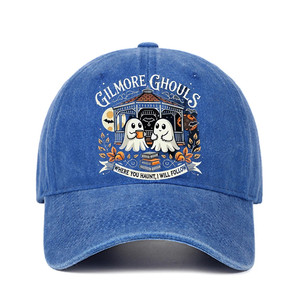 Letter Ghost Printed Baseball Cap For Men And Women