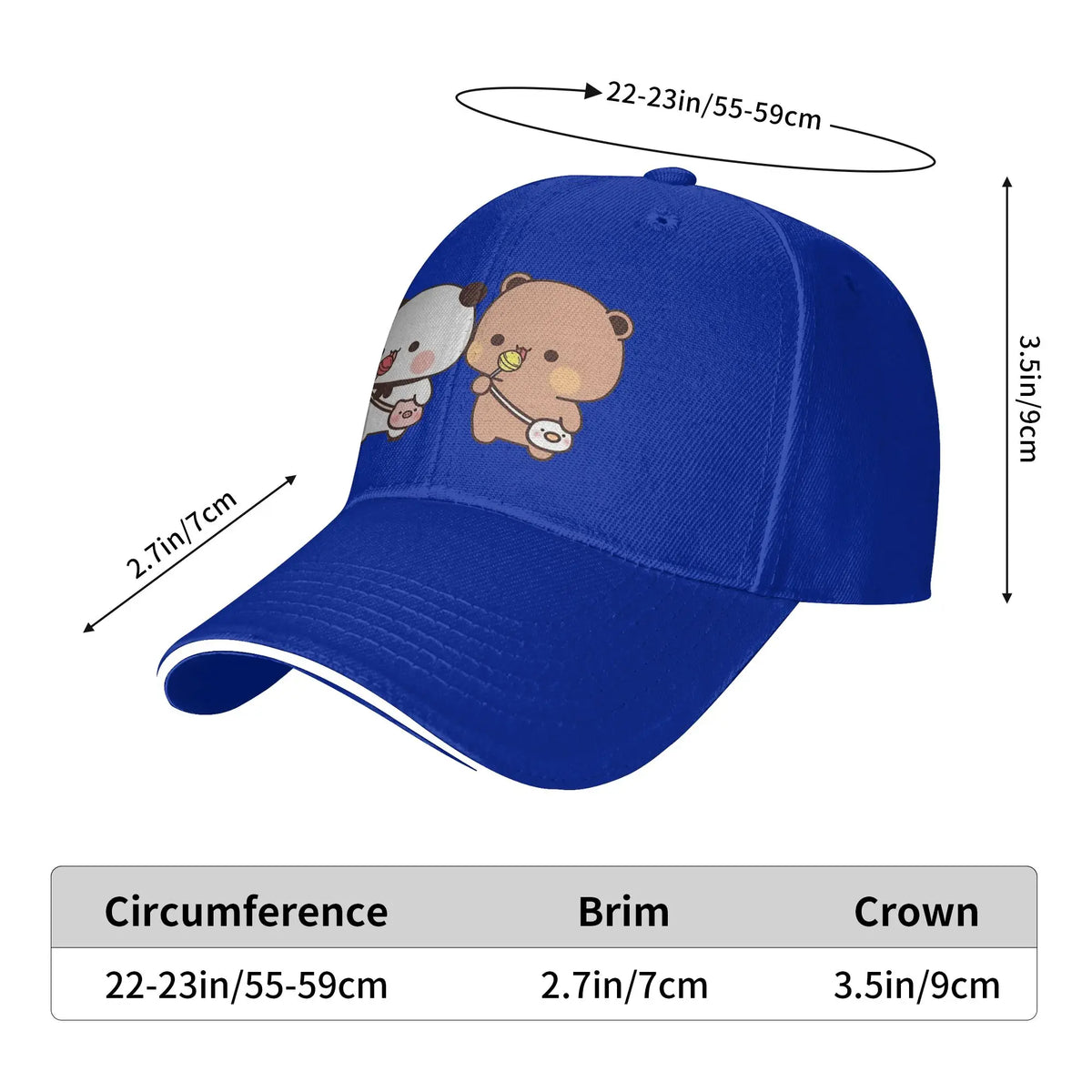 Bubu Dudu Panda And Brownie Bear Couple Baseball Cap