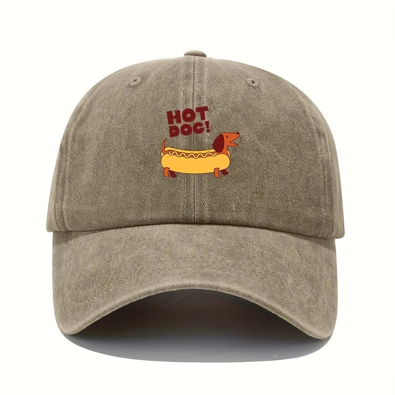 Fun Hot Dog Printed Baseball Hat