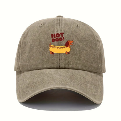 Fun Hot Dog Printed Baseball Hat