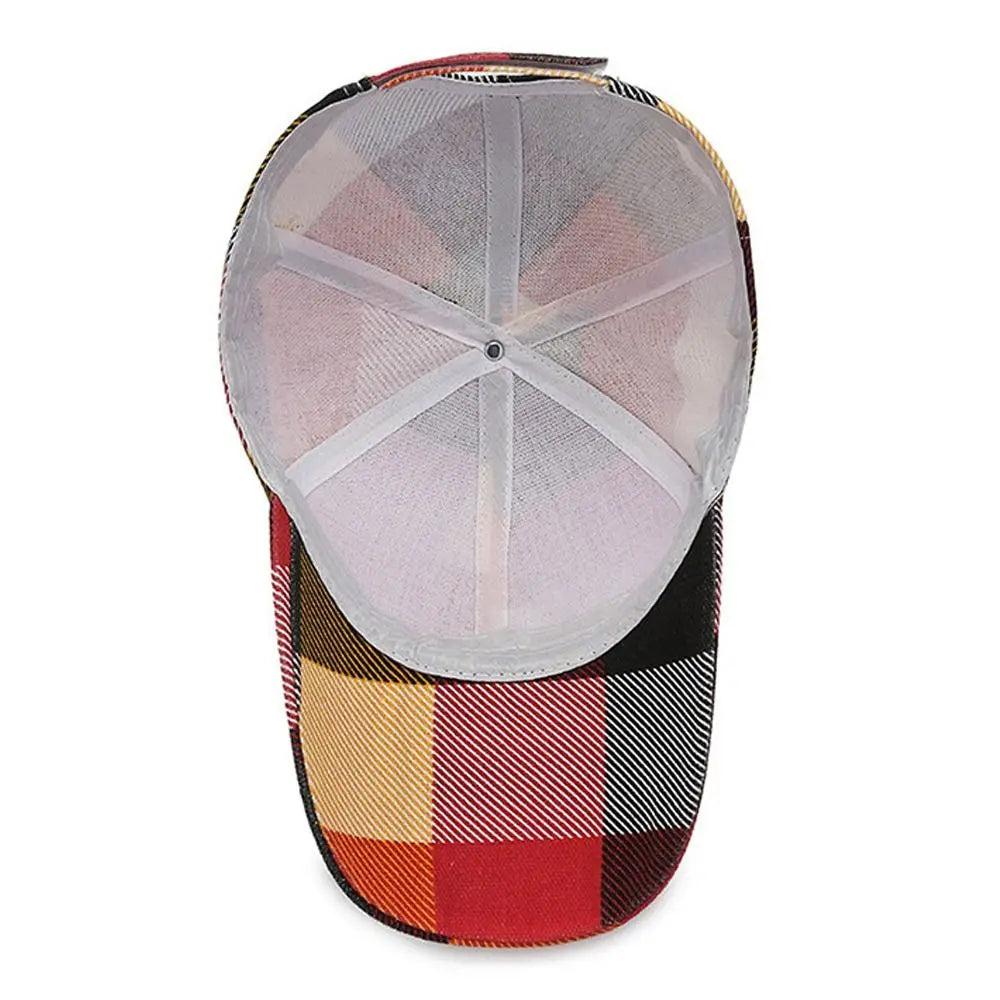 New Spring Summer Women Men Fashion Plaid Baseball Caps