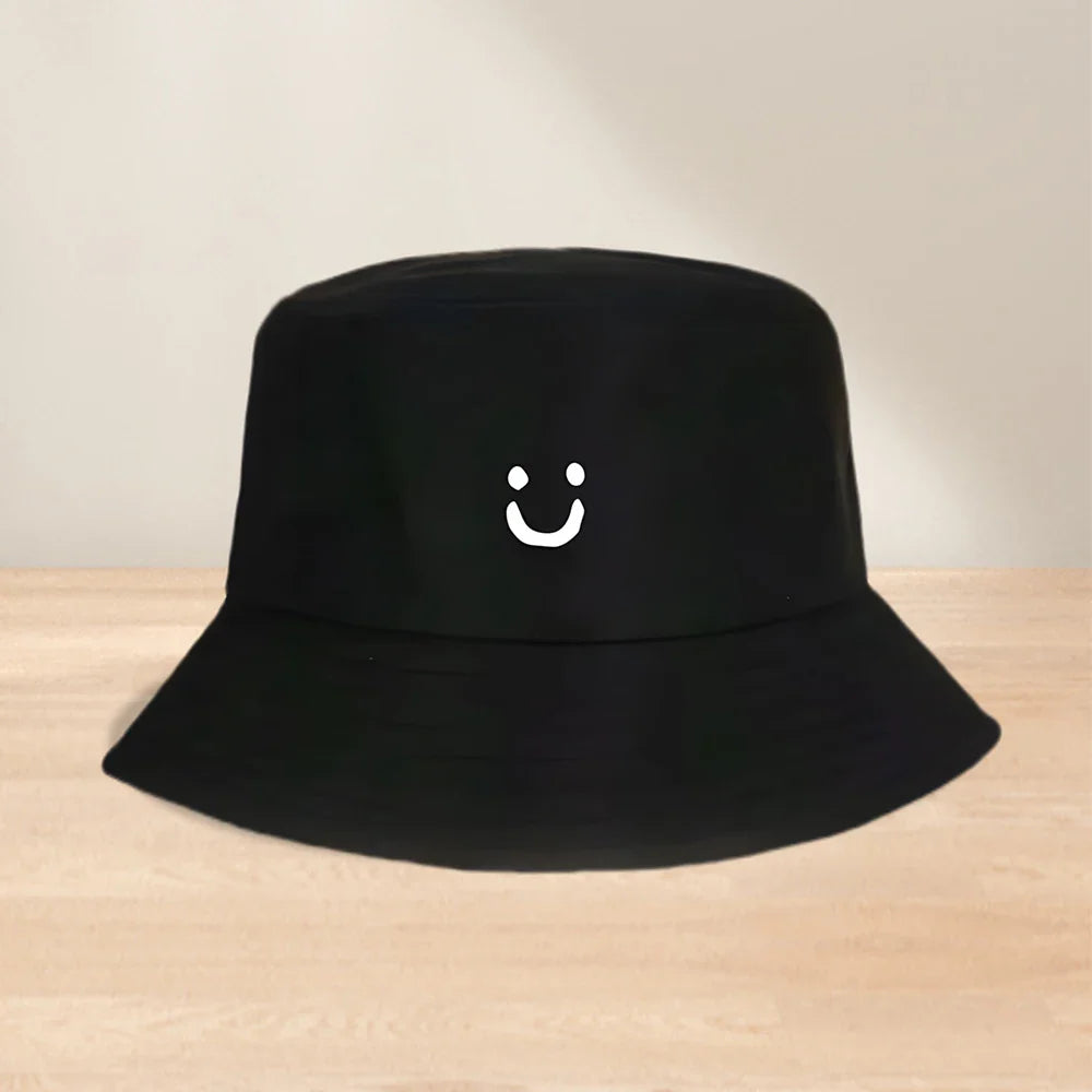 Smile Pattern Embroidered Fisherman's Hat