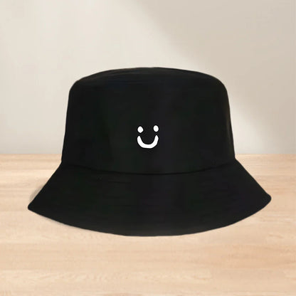 Smile Pattern Embroidered Fisherman's Hat