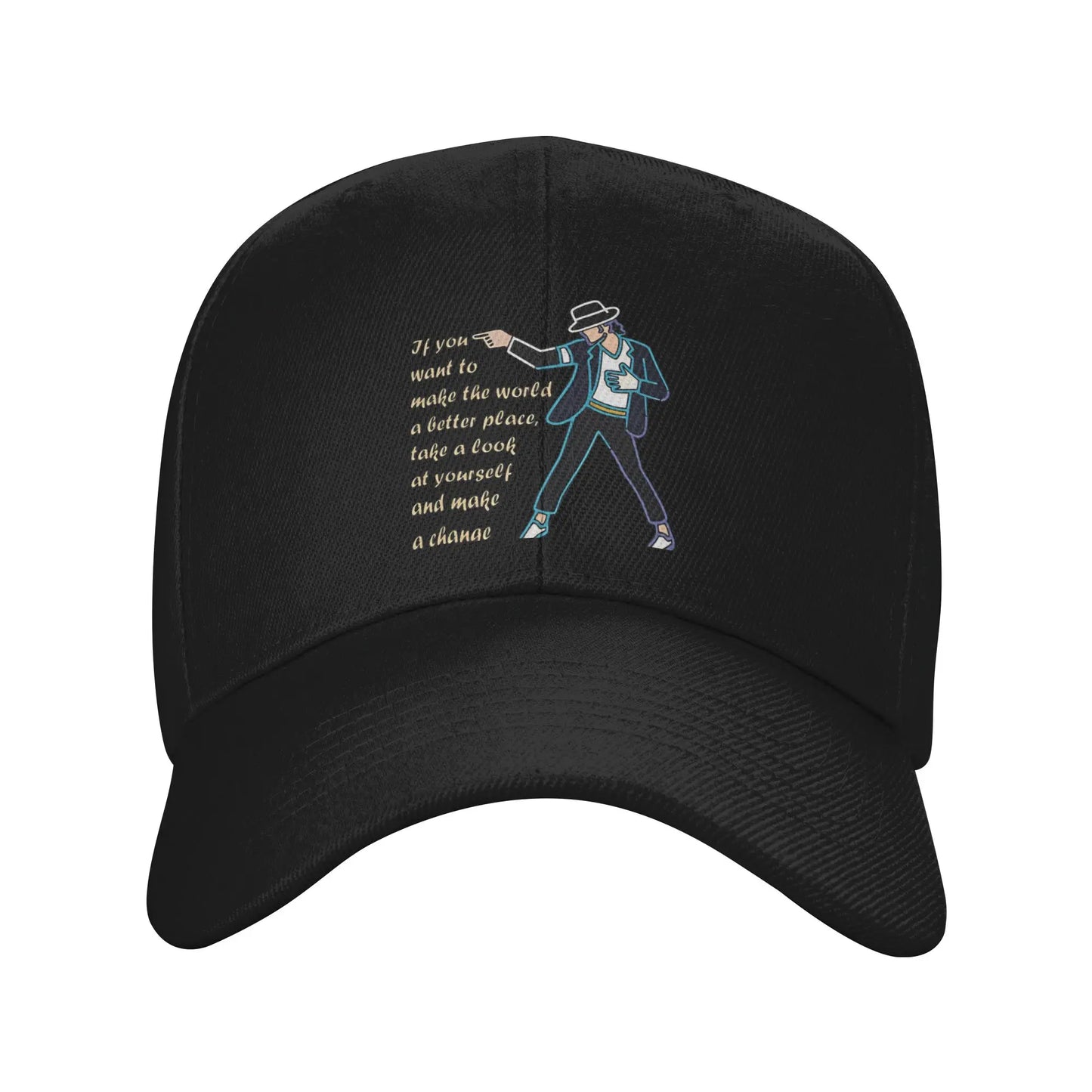 Summer Michael Jackson Line Art Inspirational Quote Baseball Cap