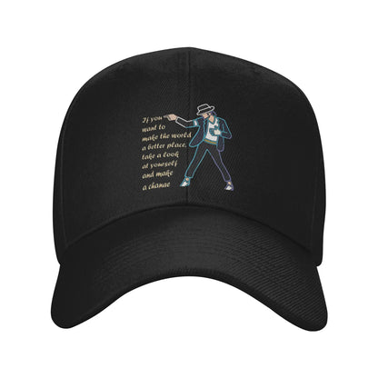 Summer Michael Jackson Line Art Inspirational Quote Baseball Cap