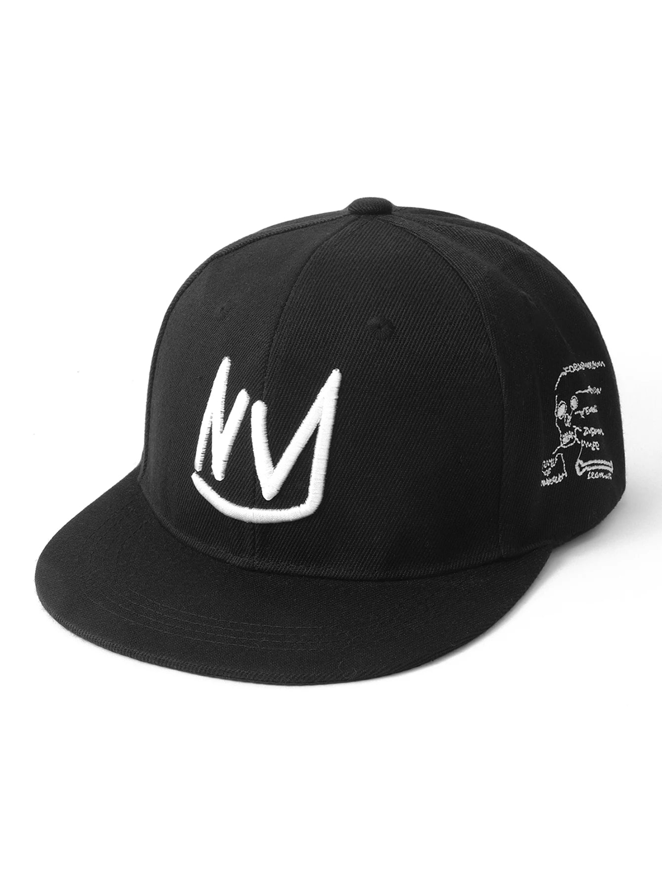 New Style Embroidered YM Small Mountain Hardtop Flat Brim Snapback Cap