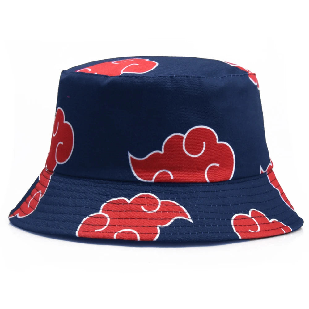 Outdoor Sunscreen Bucket Hat Men's Japanese Art Cartoon Print Cloud Fisherman