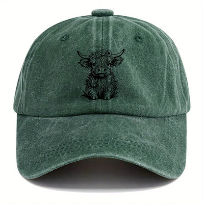 Pack Of Cartoon Calf Print Washed Vintage Soft Top Sunshade Baseball Caps