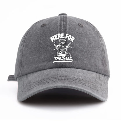 THE BEER Print Washed Baseball Cap For Adults