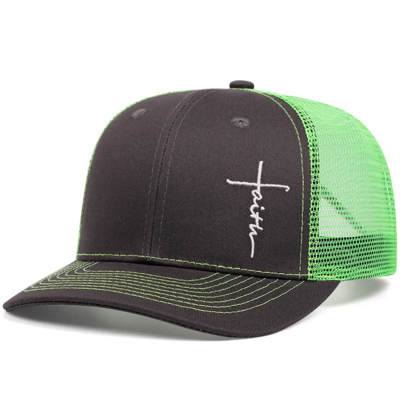 Cross Embroidery Slight Curved Printed Baseball Hat