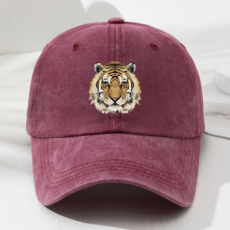 Tiger Print Soft Top Baseball Cap