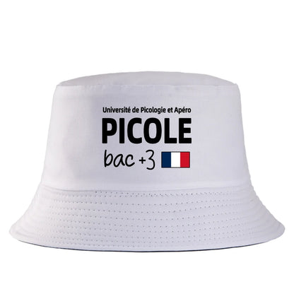 Universite Apéro Picole Bac+3 Printed Reversible Bob Bucket Hat Women Men