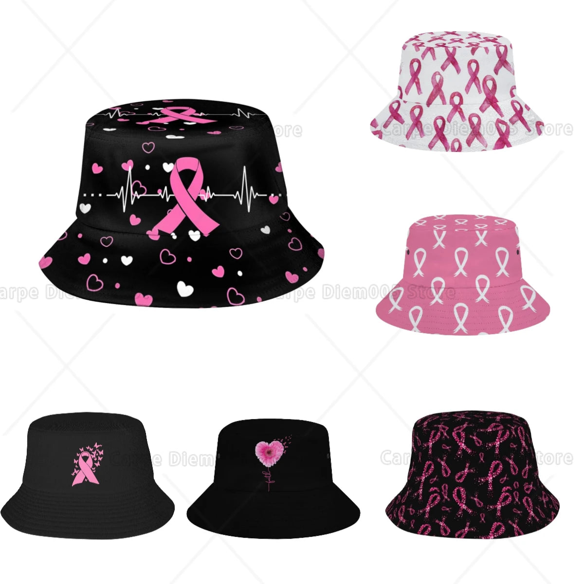 Breast Cancer Awareness Bucket Hat for Women Fashion