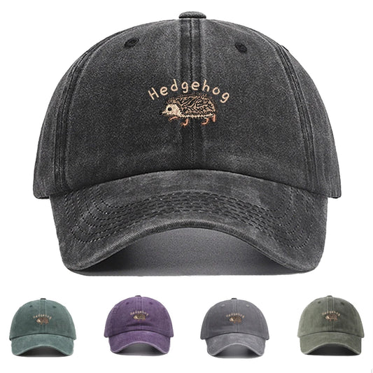 Mini Hedgehog Embroidery Cotton Baseball Caps For Men Women