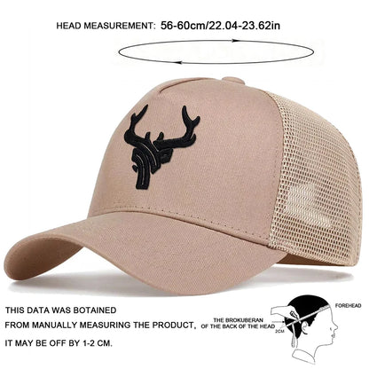 Unisex Animal Antlers Embroidery Baseball Net Caps Spring And Summer
