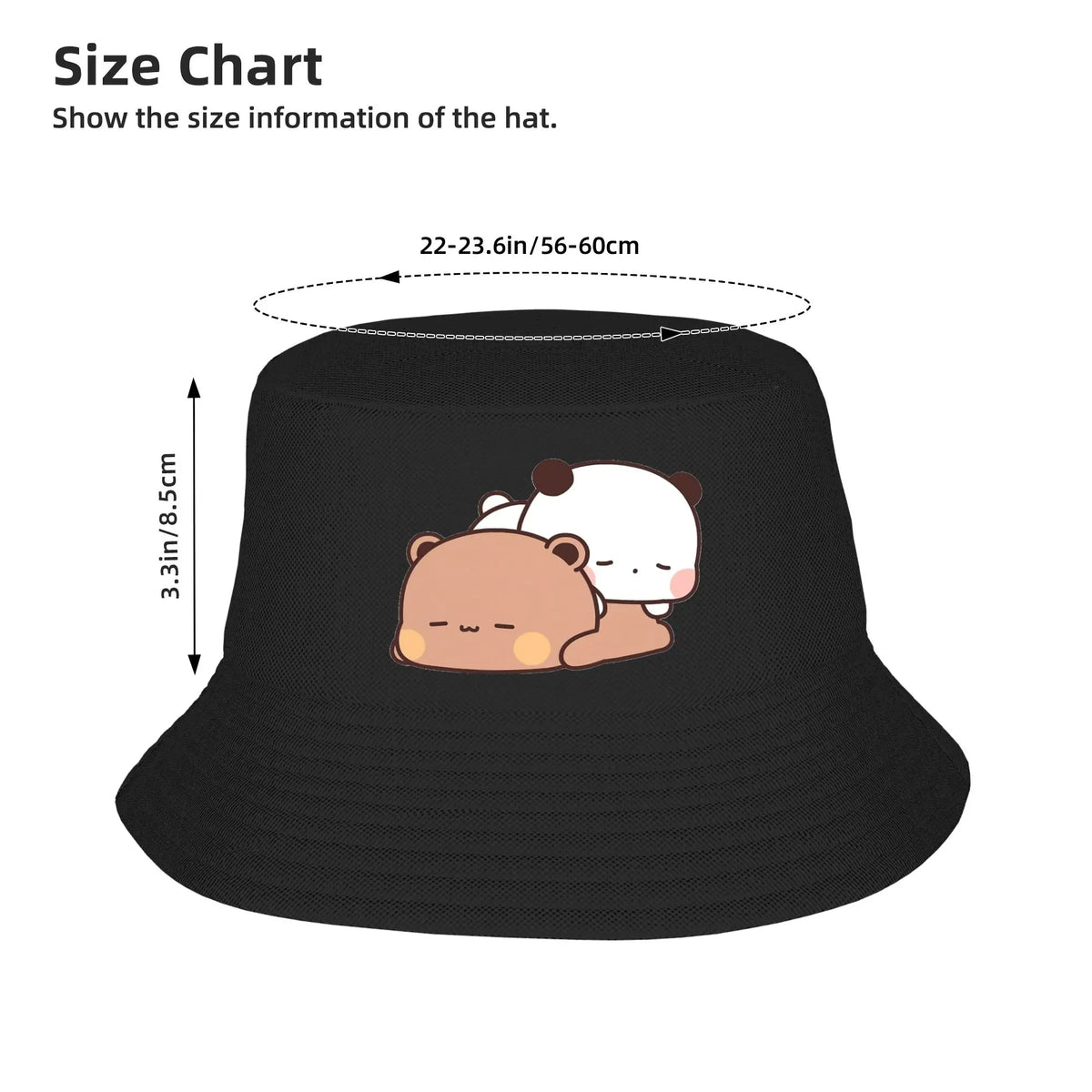 Panda Bear Couple Anime Cartoon Bucket Hat Bubu And Dudu