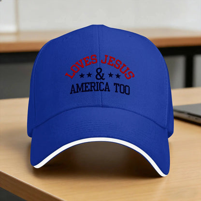 Loves Jesus and America Too Casual Baseball Cap