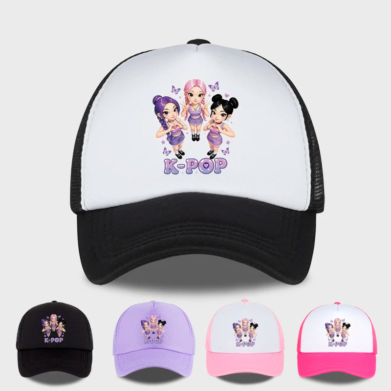 K-POP Cute Cartoon Girl Group Print Baseball Cap