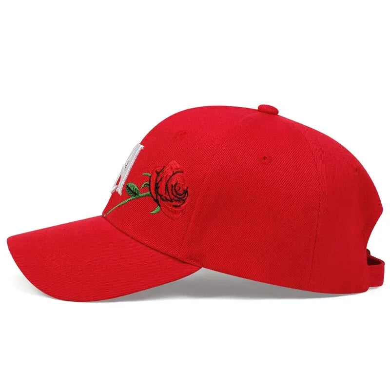 Unisex LA Rose Embroidery Baseball Caps Spring and Autumn Outdoor
