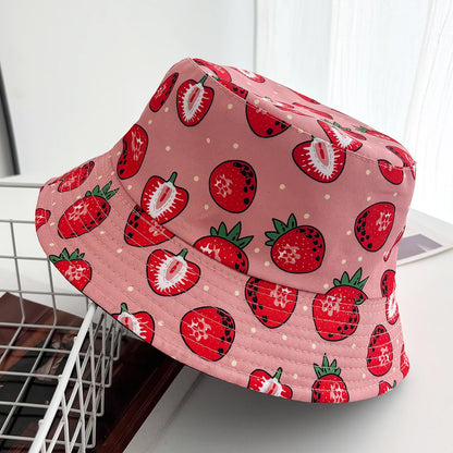 Bucket Hat Vintage Style Bucket Hats Fisherman Hats Cartoon Printing Panama Cap