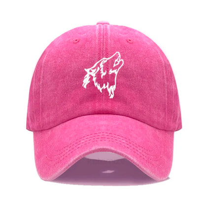 Wolf Embroidered Baseball Cap For Women Men