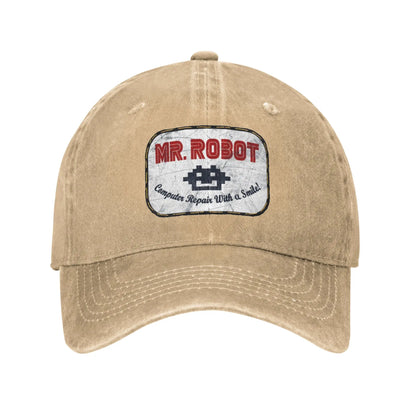 10 Styles Computer with Sourires Anime Funny Mr Robot Retro Cowboy Washed Baseball Caps