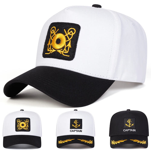Unisex CAPTAIN Circle Embroidery Baseball Caps Spring Autumn