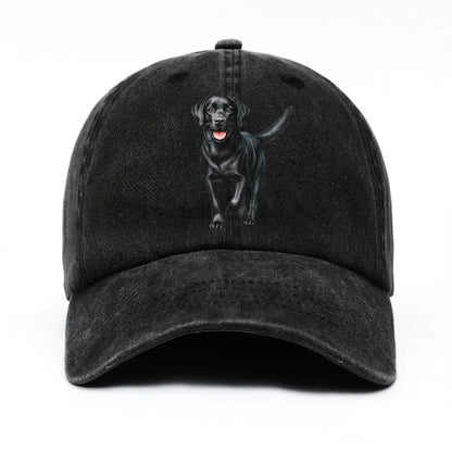 Black Labrador Print Baseball Cap For Both Men And Women