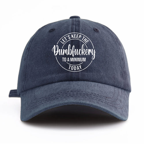 DUMBFUCKERY Print Washed Baseball Cap For Adults