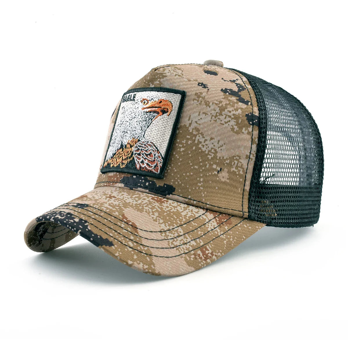 Fashion Trucker Caps With Embroidery Goat Patch