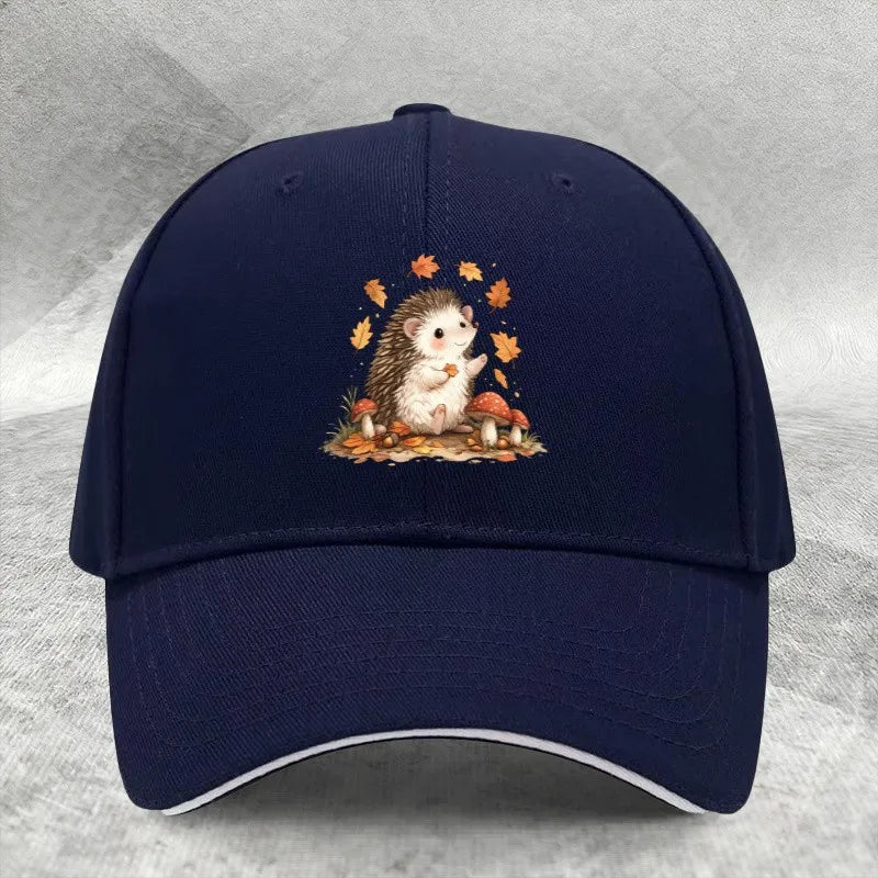 Autumn Hedgehog Mushroom Baseball Cap