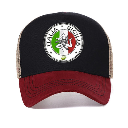 Sicilia Italy Sicily Sicilian Siciliano Italia Italian Baseball Caps