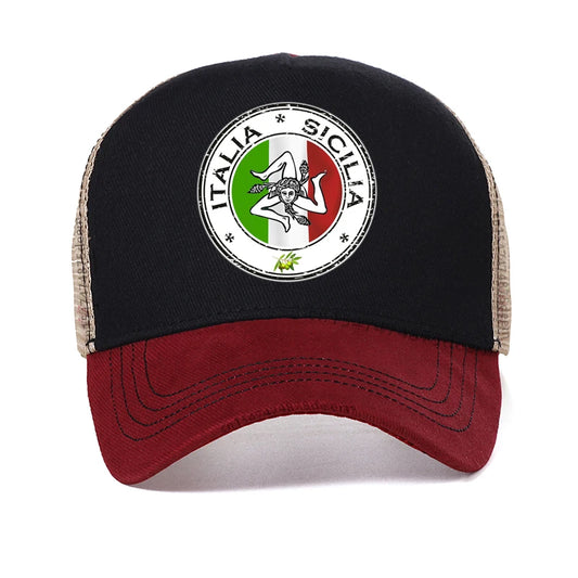 Sicilia Italy Sicily Sicilian Siciliano Italia Italian Baseball Caps