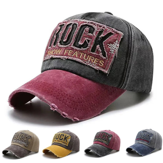 High Quality Letter ROCK Embroidery Cotton Baseball Cap