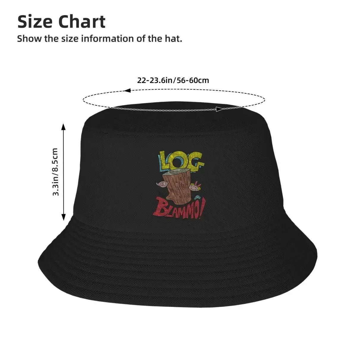Log By Blammo Retro Distressed Look Fisherman Caps Bucket Hat