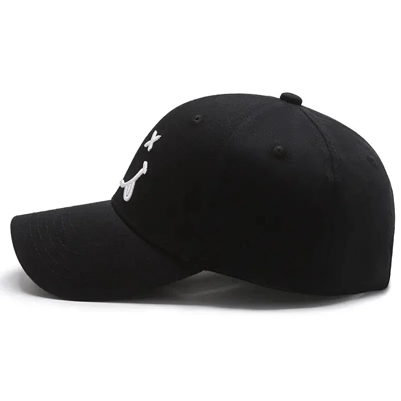 Unisex Smiling Face Embroidery Baseball Caps Spring Autumn Outdoor
