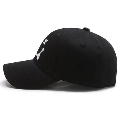 Unisex Smiling Face Embroidery Baseball Caps Spring Autumn Outdoor