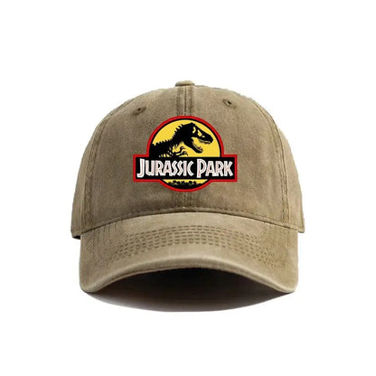 Jurassic Park Baseball Cap Distressed Hats Cap Dinosaur Men Retro