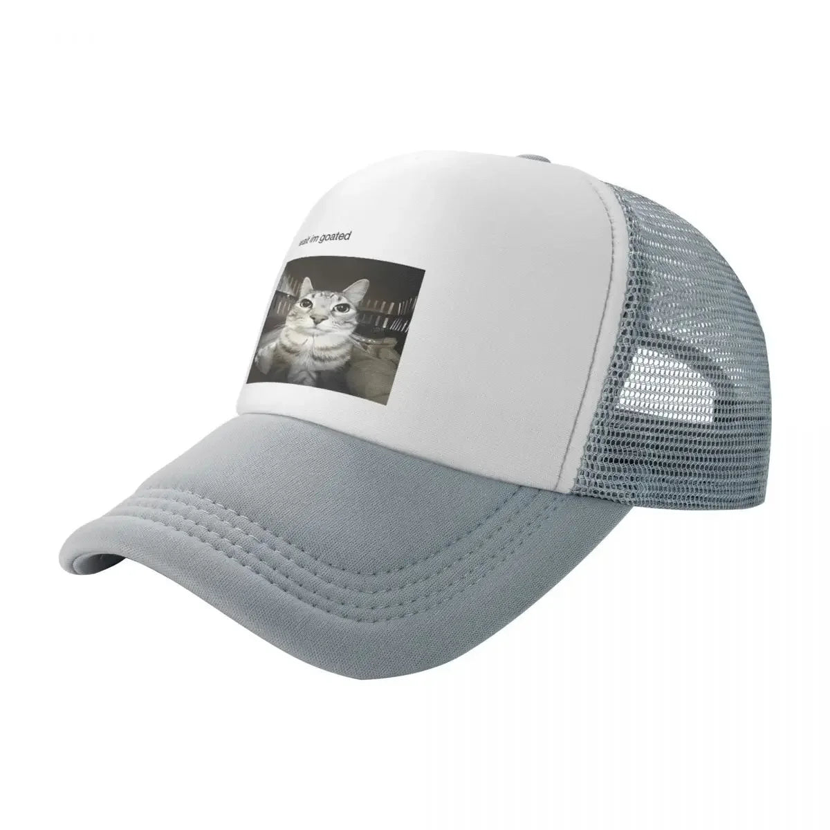 Wait I'm Goated Cat Mesh Baseball Cap