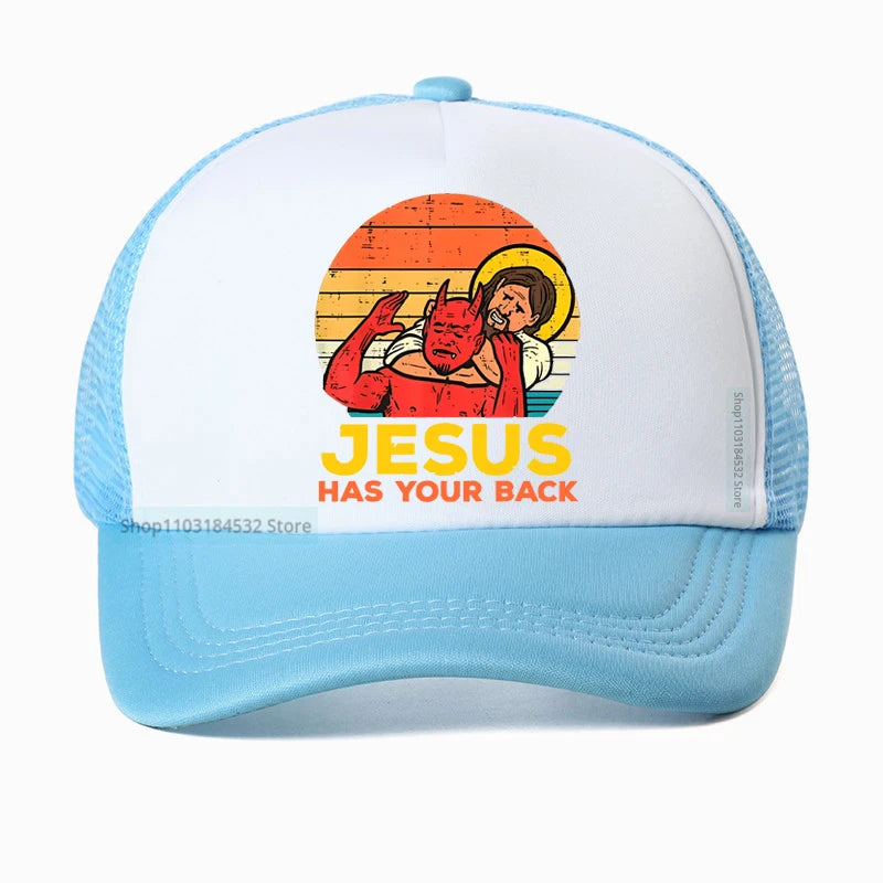Jesus Has Your Back Jiu Jitsu Retro Christian Baseball Cap