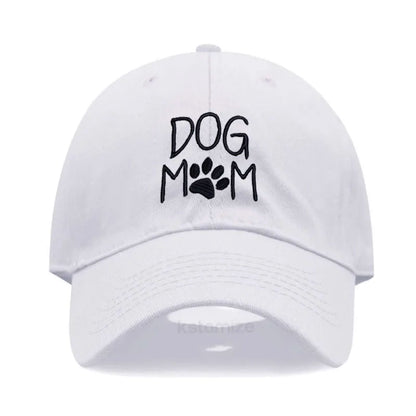 Vintage Washed Cotton DoG MOM Embroidery Baseball Cap For Men Women